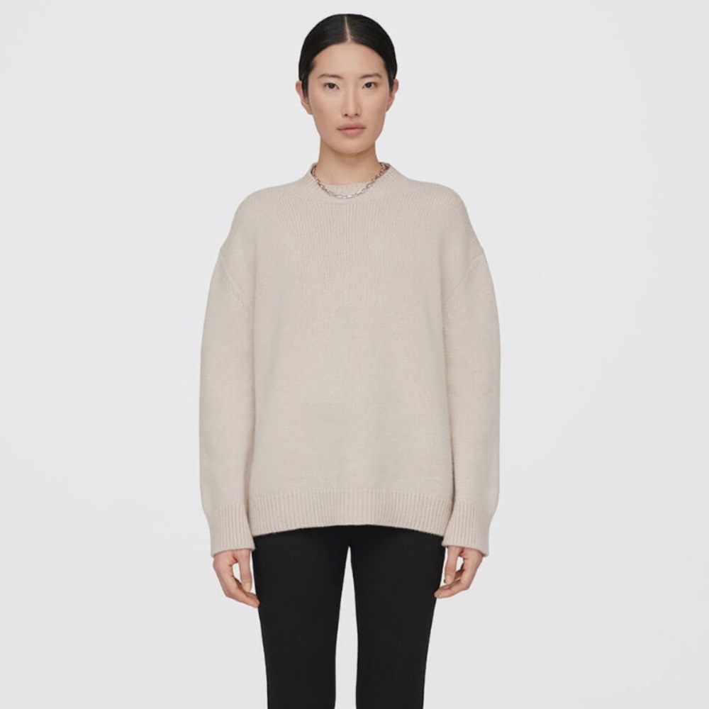 Anine Bing Rosie Cashmere Sweater S Oatmeal Ivory